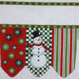 Snowman on Checks with strips and circles