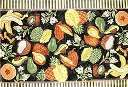 Fruit & Flower Collage - Black Background