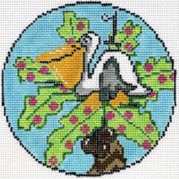 One Pelican in a Palm Tree
