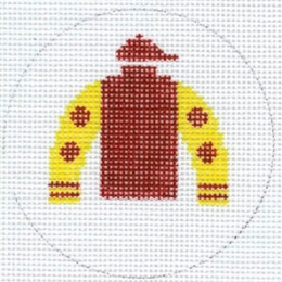 Jockey Silk Ornament Red with Yellow Sleeves