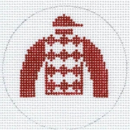 Jockey Silk Ornament  with Red and White Diamonds