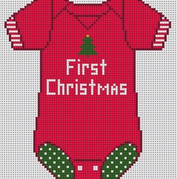 Baby Onesie  -  Red, First Christmas