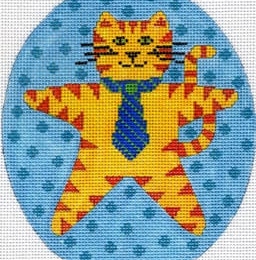 Yellow Cat with Blue Bkgrd